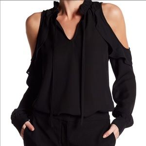Catherine Malandrino Cold Shoulder Ruffle Blouse